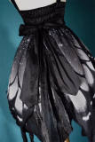 Butterfly Effect ~Punk Halloween Lolita High Waist JSK - Silver Gray Long Version M - In Stock