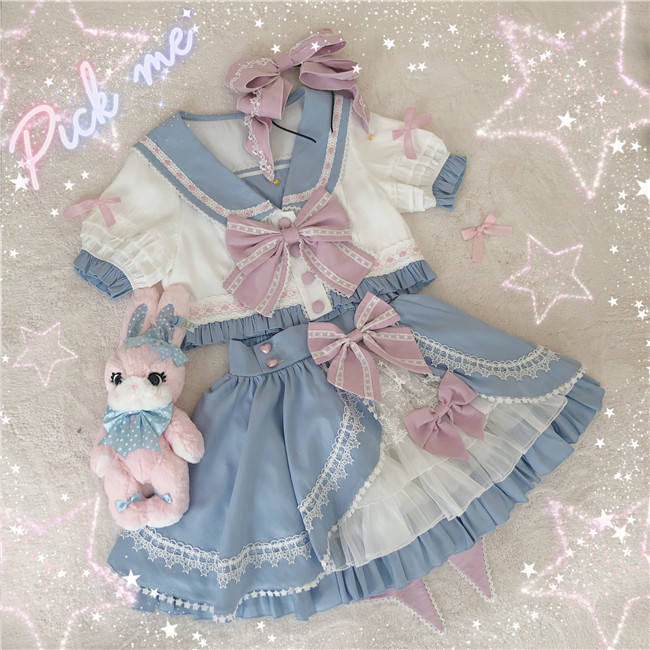 Rising Star ~Sweet Sailor Lolita Top+Skirt Set - In Stock