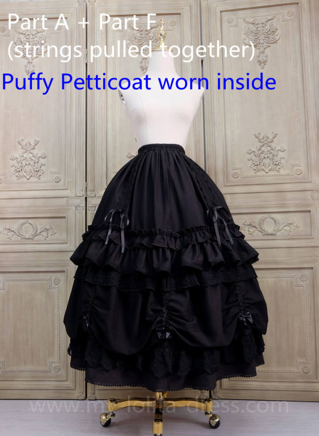 Little Dipper Camellia~ Sweet Lolita Underskirt Petticoat -Flexible Length -Ready Made
