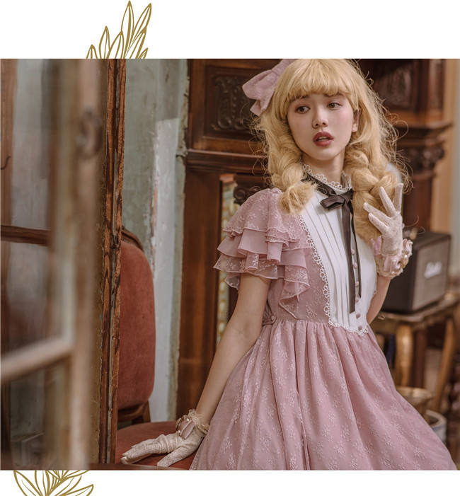 Memory of Floria~ Vintage Lolita OP Short/Long Version-Ready Made