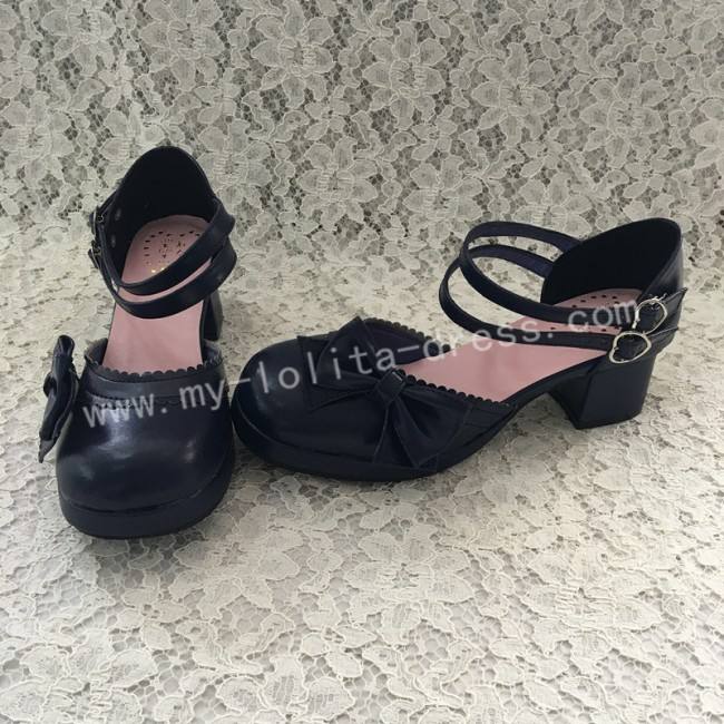 White Pink Bow Princess Lolita Shoes