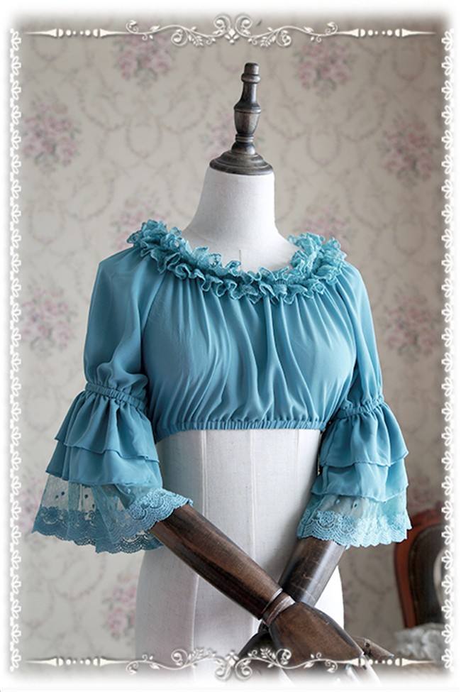 Infanta Hime Sleeves Chiffon Lolita Short Version Blouse