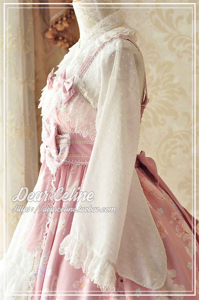 Dear Celine ~Sakura Rabbit~ Lolita JSK With Front Open Design