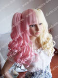 Pink Blonde Gothic Divided Removable Ponytails Wig blonde&light pink - In Stock