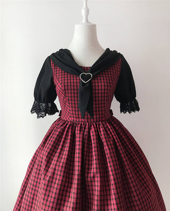 Little Devil~ Gingham Lolita Short Sleeves OP -Pre-order  Closed