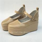 Girls Matte White Lolita High Platform Classic Shoes