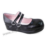 Black Double Strap Lolita Shoes