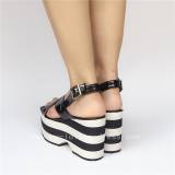 Colorful Real Leather Cross Belts Lolita Sandals
