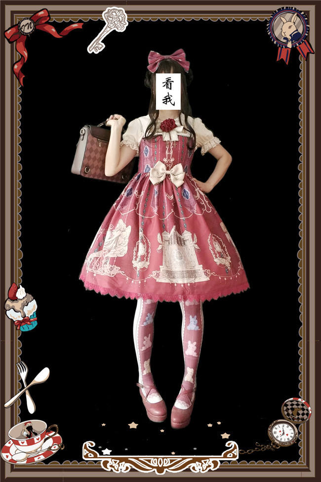 The Bell From Paradise~ Lolita Printed JSK+Headbow -Ready Made