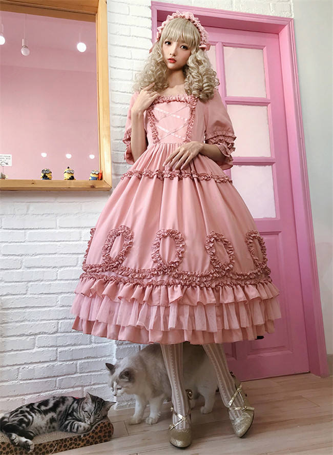 Little Dipper Tasya~ Chiffon Lolita Med-length OP Dress -Ready Made