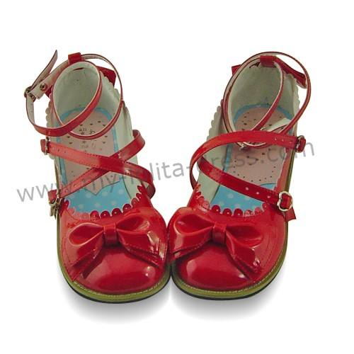 Classic Tea Party Shoes Purple Bow Lolita