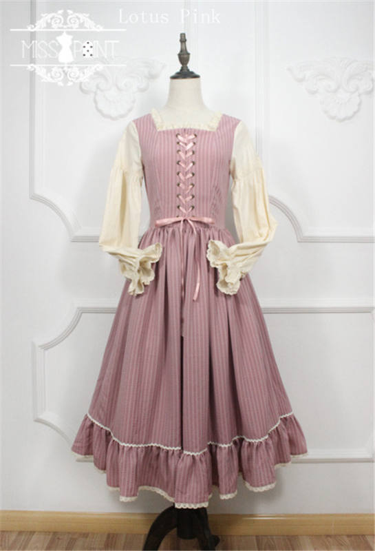 Alpine Maiden~ Vintage Stripe OP Dress -Pre-order