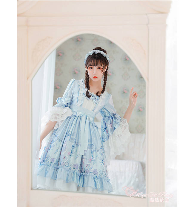 Magic Tea Party ~Swan Lake~ Classic Lolita OP/JSK-Ready Made