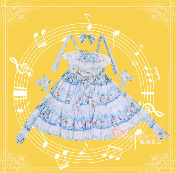 The Wonderland Quartet~ Sweet Lolita Printed JSK -Ready Made
