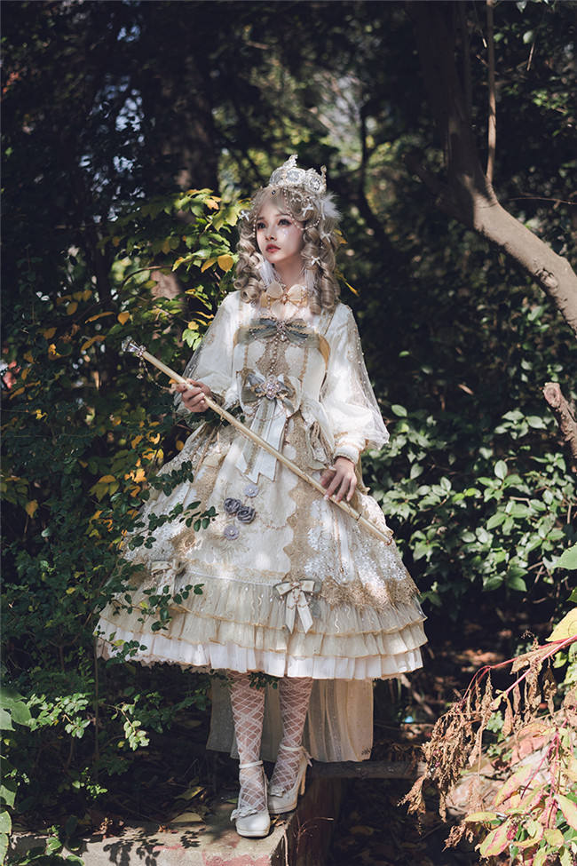 Dawn Nightmare~ Elegant Lolita OP Bridal Design -Ready Made