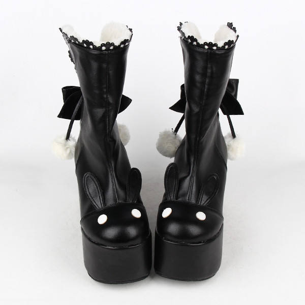 Angelic Imprint- Gothic Winter Velvet Lolita Short Boots - 2 Ways