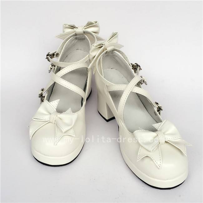 Sweet Cat's Ear Bows Matte Lolita Heels Shoes