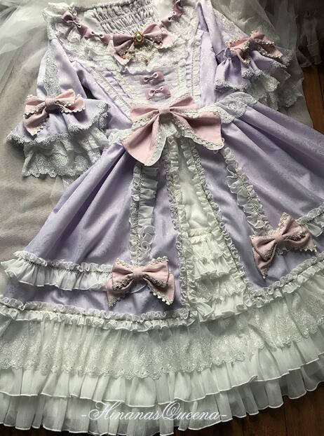 Moira~ Lolita Short Sleeves OP Dress -Sax Size XL In Stock