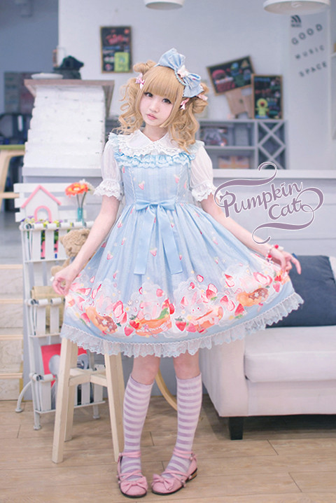 Pumpkin Cat ~Spun Sugar Rabbit~ High Waist Lolita JSK