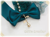 Sweet Dreamer~The Opera Violetta~Peacock Green Gold Rose Lolita Headband with Beads -out