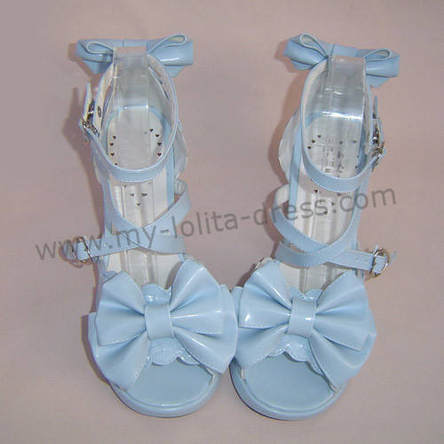 Skyblue Double Bows Lolita Sandals