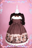 Chocolate Bear~  Sweet Chiffon Lolita High Wasit JSK Dress -OUT