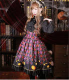Halloween Witch Pumpkin Gingham Lolita JSK and Cape-OUT
