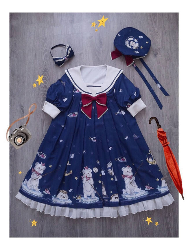 LeMiroir~Polar Bear ~Printed Lolita OP-Pre order Closed