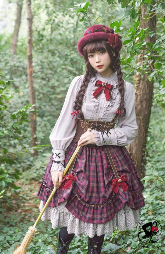 Little Red Riding Hood~ Classic Lolita Fish-bone Skirt + Blouse+Cape-Pre-order Closed