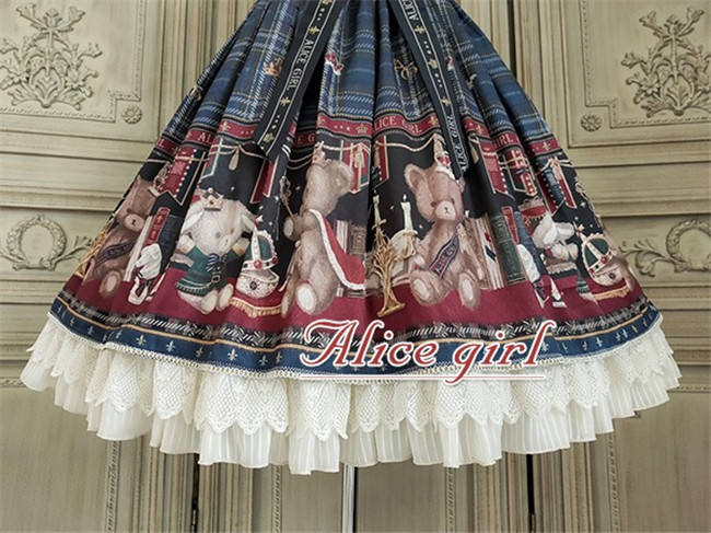 Alice Girl ~Gingham Teddy Lolita JSK -Pre-order
