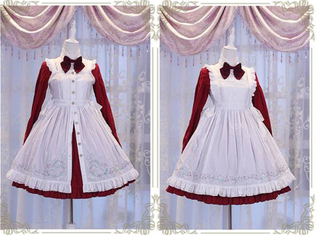 Rose Garden~ Vintage Embrodery Surface Layer Dress Both-sides Wear Ways