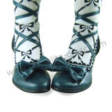 Dark Blue Bow Straps Lolita Sandals