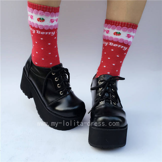 Gothic Black Lolita Heels Shoes with Platform