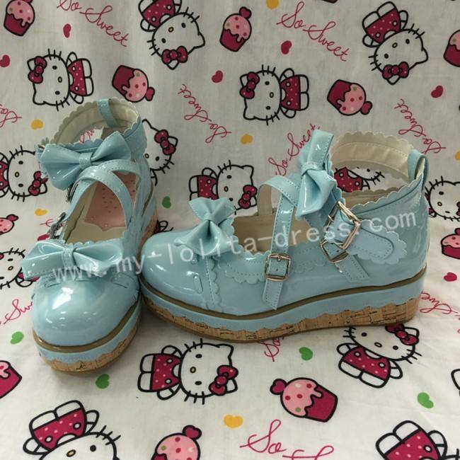 Shiny Purple Bows Lolita Shoes