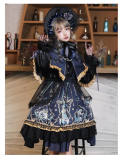 God Redeemed Gothic Dark Printed Lolita OP(Choker + Gloves + Overskirt)