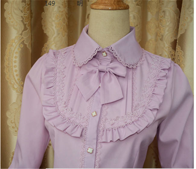 Elegant Thickening Thermal Lolita Lapel Blouse for Winter
