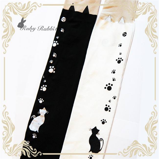 Ruby Rabbit ~The cat Bell~ Lolita Printed Tights