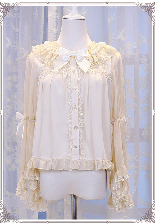 The Secret Key Of Elves~ Elegant Lolita HIme Sleeves Blouse