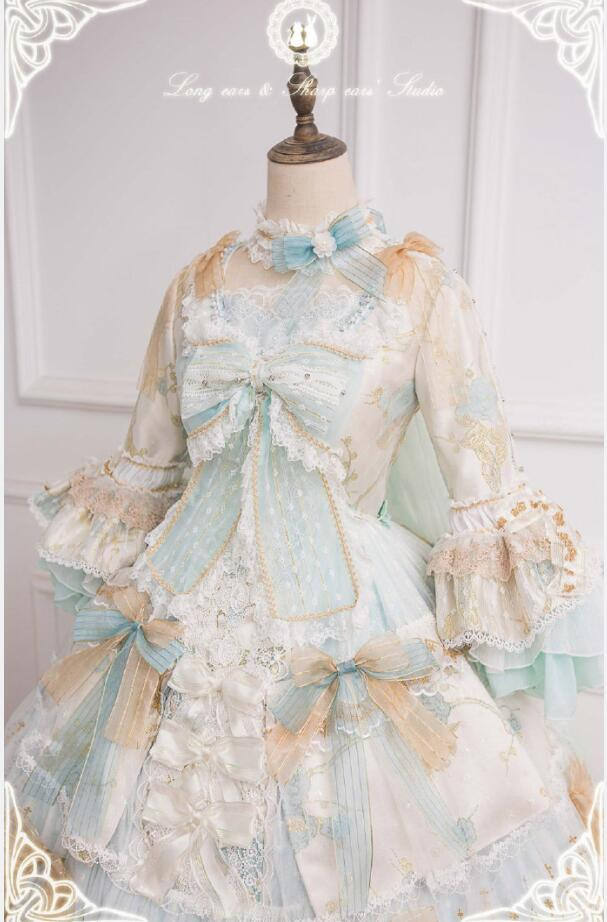 Ode to Love and Vows ~Luxury Lolita Fullset (OP + Necklace + Wristcuffs + Bonnet + Back Yarn) -Ready Made