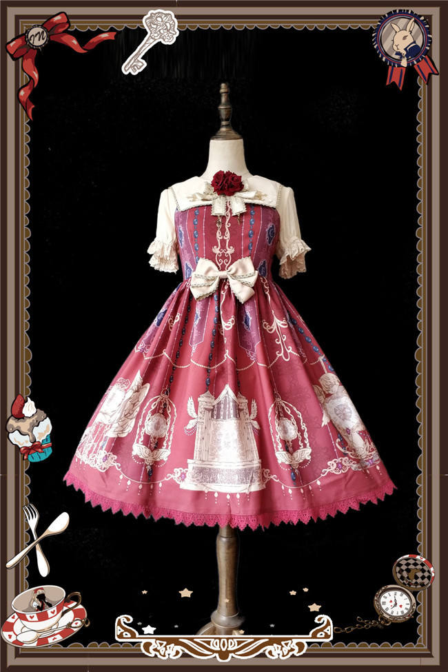 The Bell From Paradise~ Lolita Printed JSK+Headbow -Ready Made
