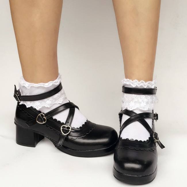 Beautiful Claret Matte Bows Lolita Shoes