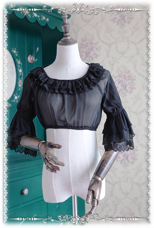 Infanta Hime Sleeves Chiffon Lolita Short Version Blouse