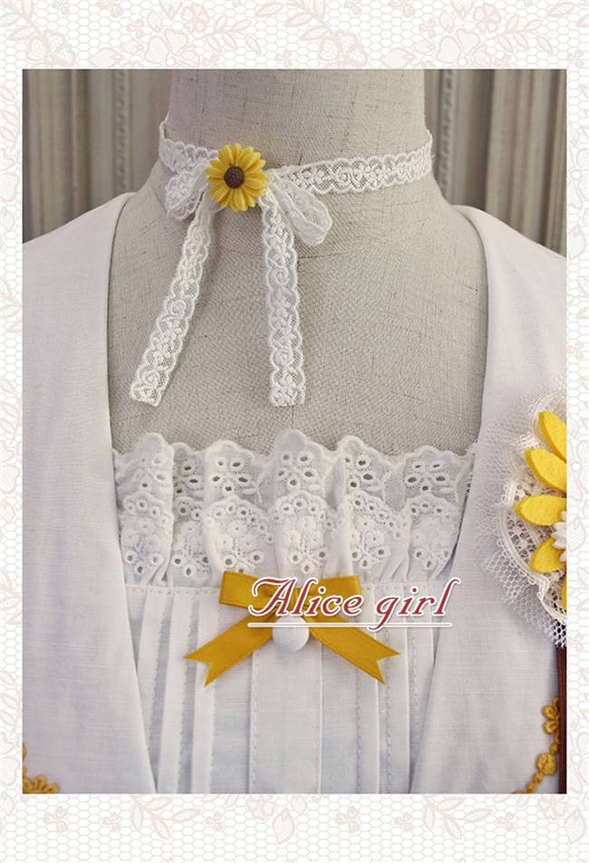 Alice Girl ~Sunflower Classic Lolita Short Sleeves OP - Green Size L - In Stock