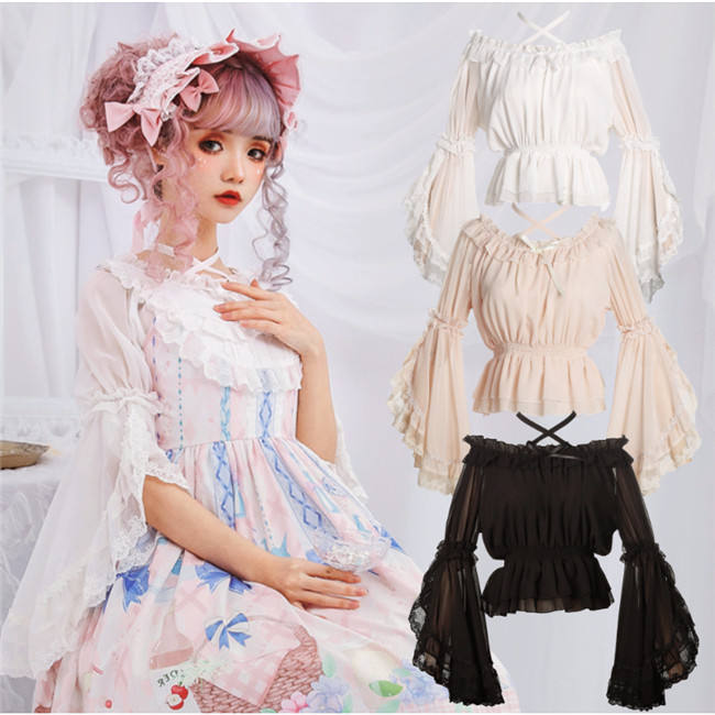 Rock Candy Chiffon Hime Sleeves Inner Lolita Blouse
