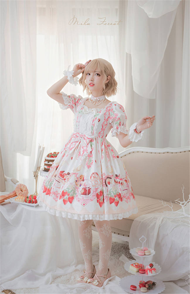 Strawberry Feast- Sweet Lolita OP Dress