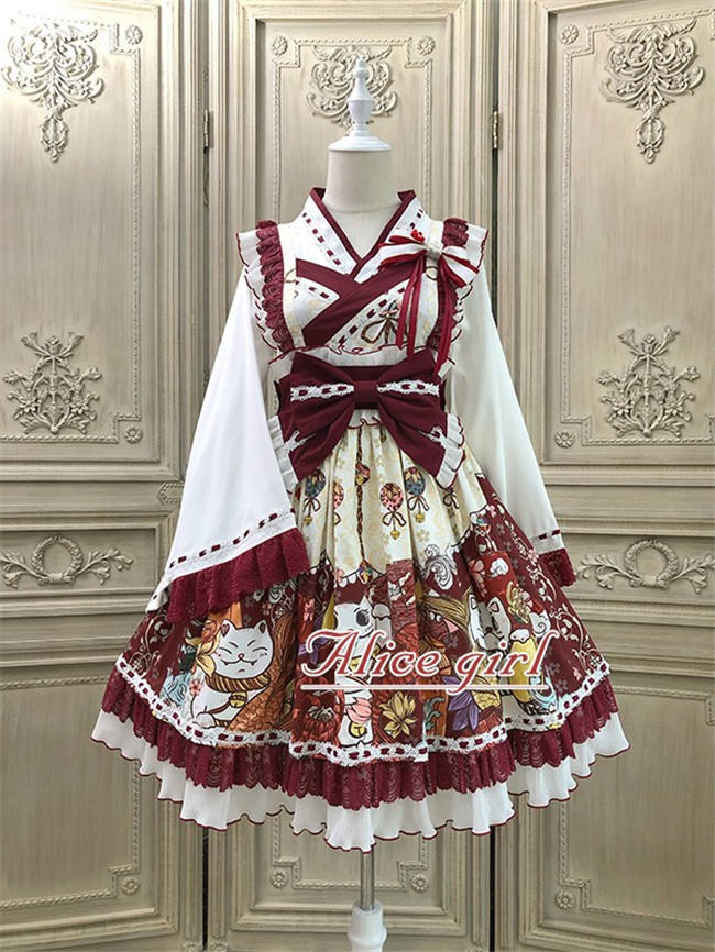 Alice Girl ~Lucky Cat~ Kimono Style Lolita JSK