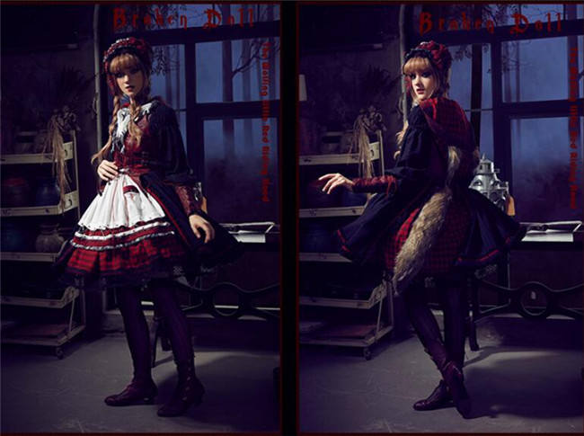 little red riding hood costume black dress LUXE RED RIDING HOOD DRESS & CAPE SET 6 main image 0