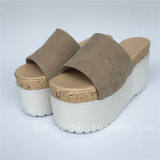 Beautiful Velvet Lolita Sandals with White High Platform