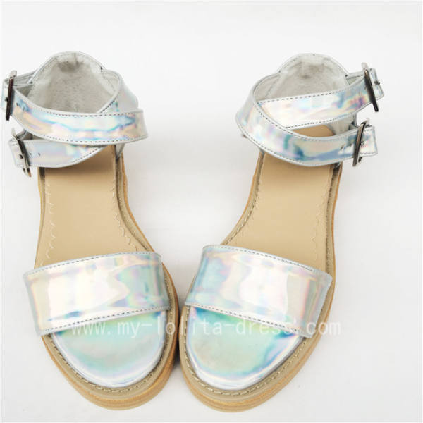 Sweet Glitter Silver Lolita Sandals