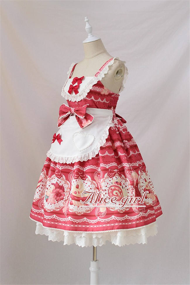 Dessert Chef~ Sweet Lolita JSK With Detachable Apron -Ready Made Light Blue Size S - In Stock